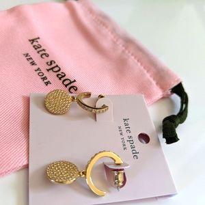 Kate Spade Pave Disc Drop Hoop Earrings
